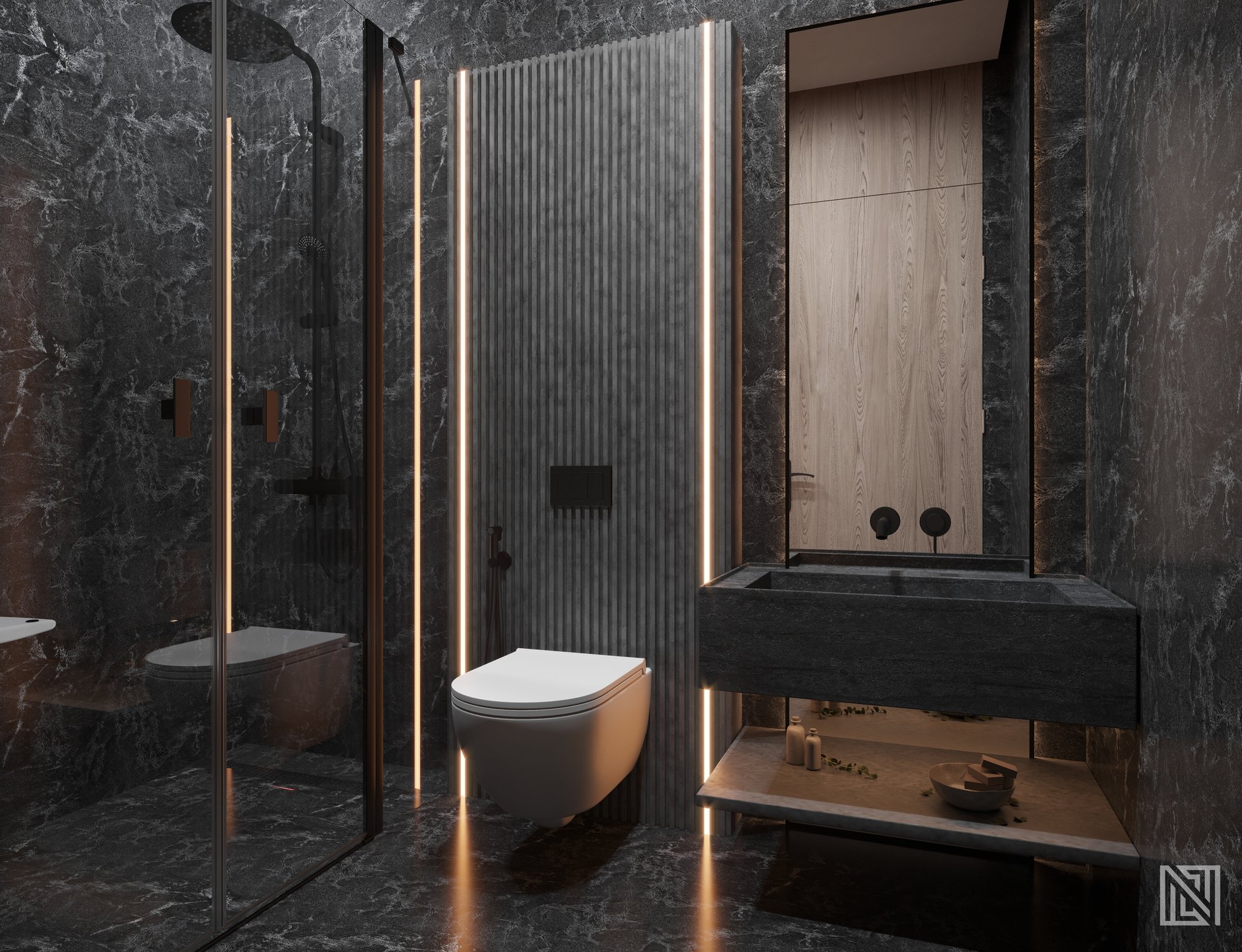 Minimalist Apartment — interior, view 8 of 8, UAE. 3ds Max · Corona render by Nasmeer VM.