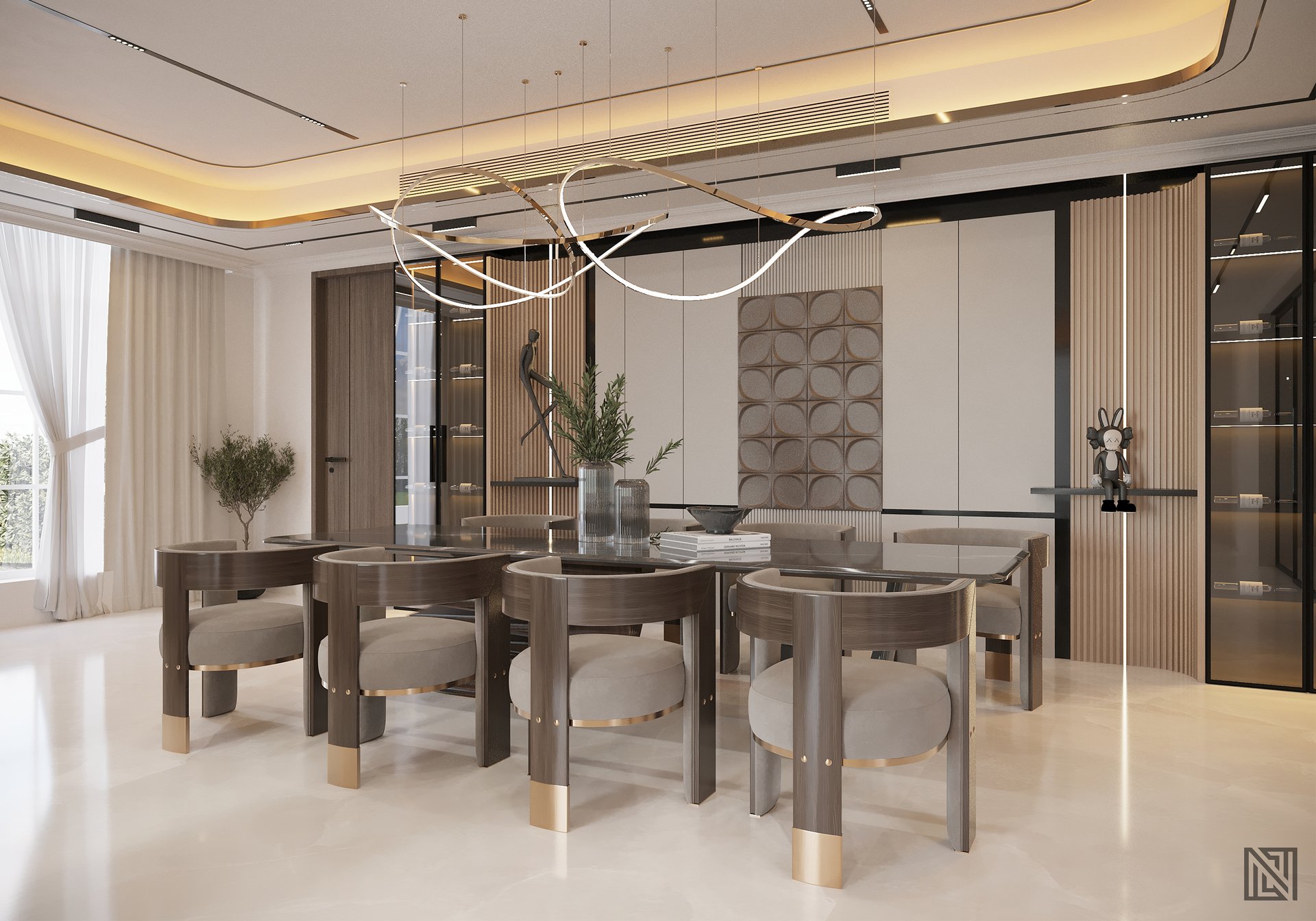 Minimalist Villa — Living — interior, view 9 of 9, UAE. 3ds Max · Corona render by Nasmeer VM.