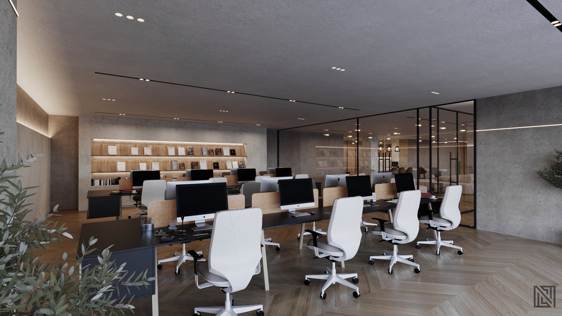 Minimalistic Office — commercial, view 11 of 16, UAE. 3ds Max · Corona render by Nasmeer VM.