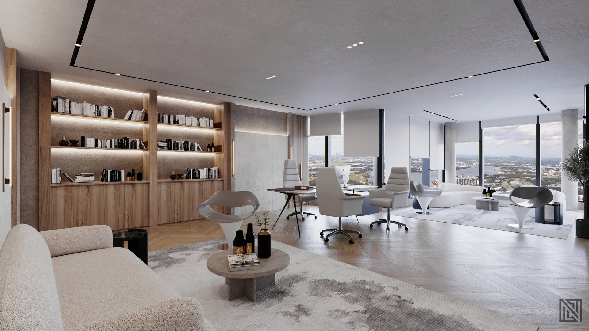 Minimalistic Office — commercial, view 12 of 16, UAE. 3ds Max · Corona render by Nasmeer VM.