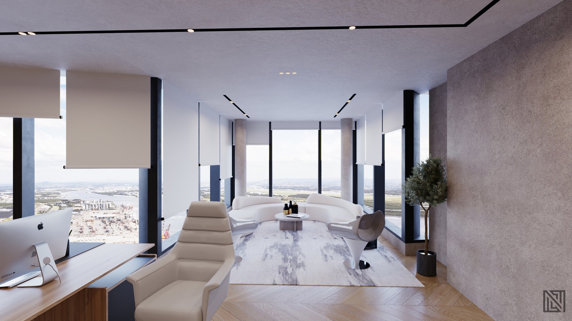Minimalistic Office — commercial, view 13 of 16, UAE. 3ds Max · Corona render by Nasmeer VM.