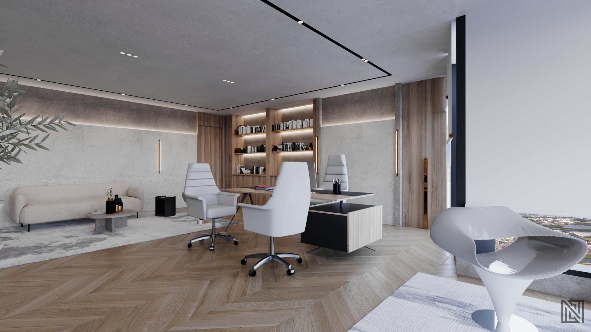 Minimalistic Office — commercial, view 14 of 16, UAE. 3ds Max · Corona render by Nasmeer VM.