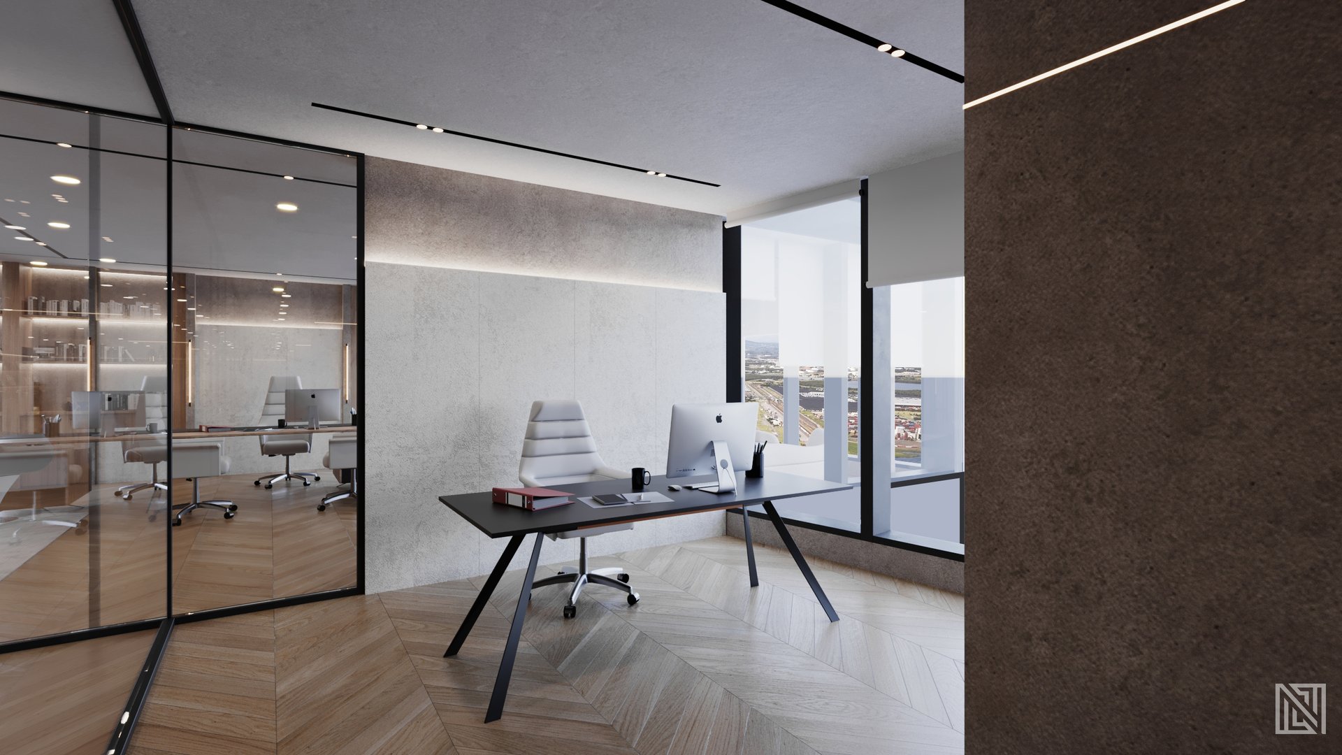 Minimalistic Office — commercial, view 15 of 16, UAE. 3ds Max · Corona render by Nasmeer VM.