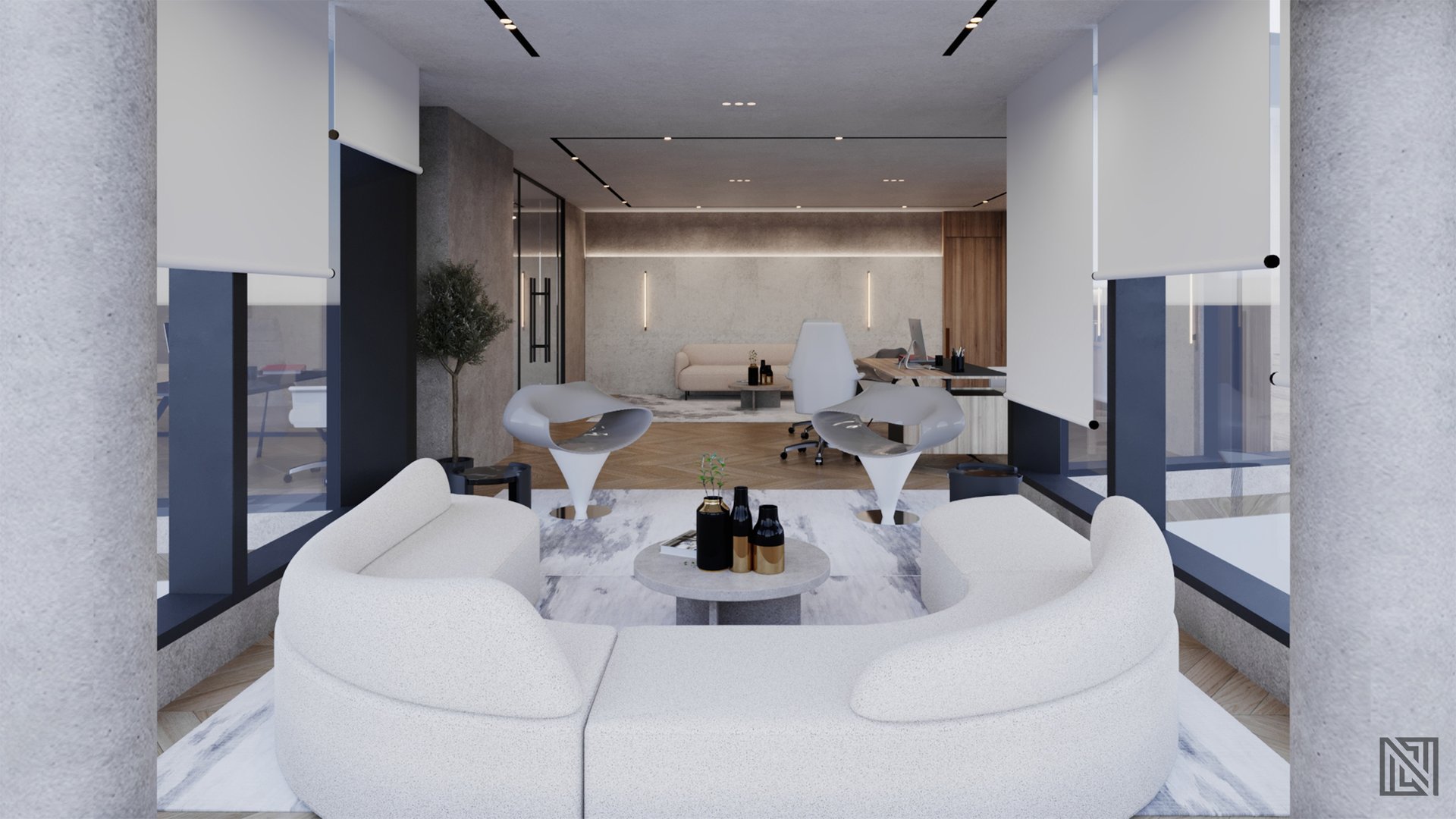 Minimalistic Office — commercial, view 16 of 16, UAE. 3ds Max · Corona render by Nasmeer VM.