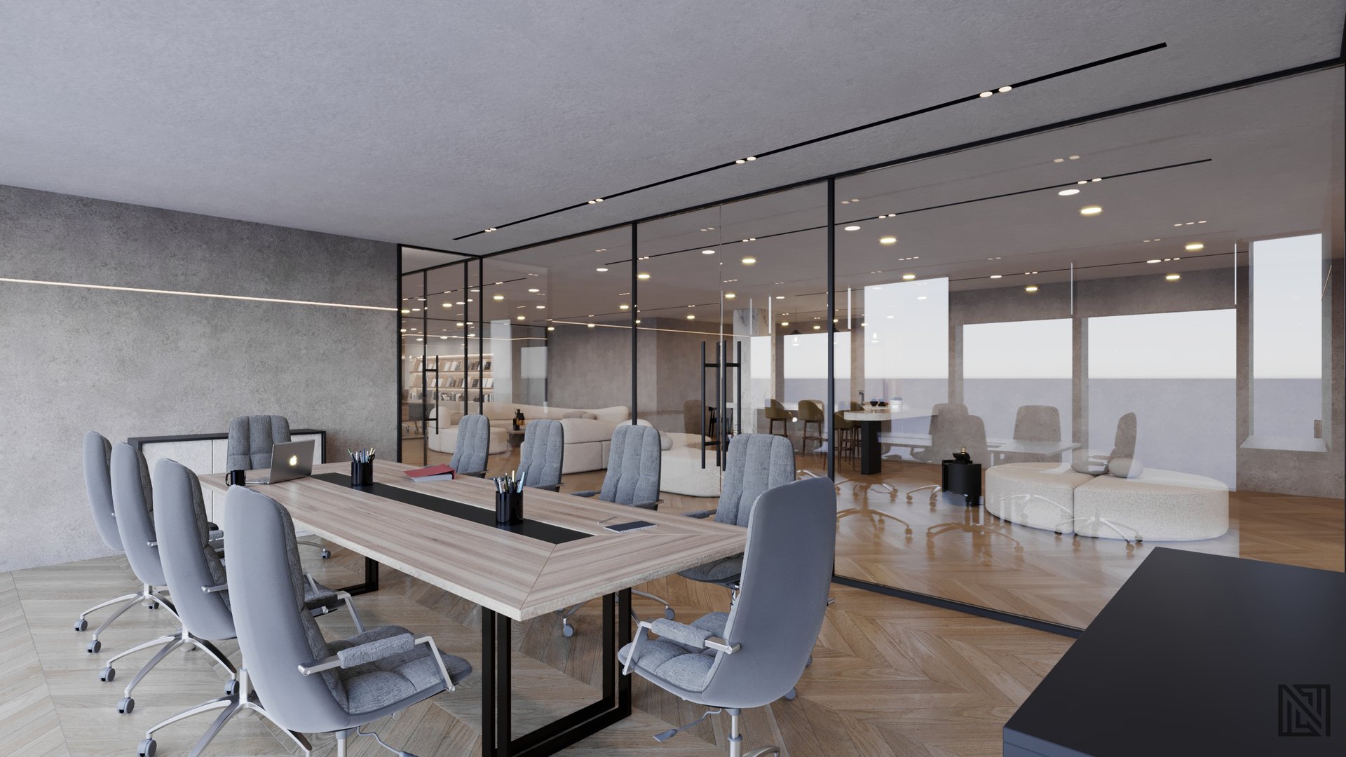 Minimalistic Office — commercial, view 8 of 16, UAE. 3ds Max · Corona render by Nasmeer VM.