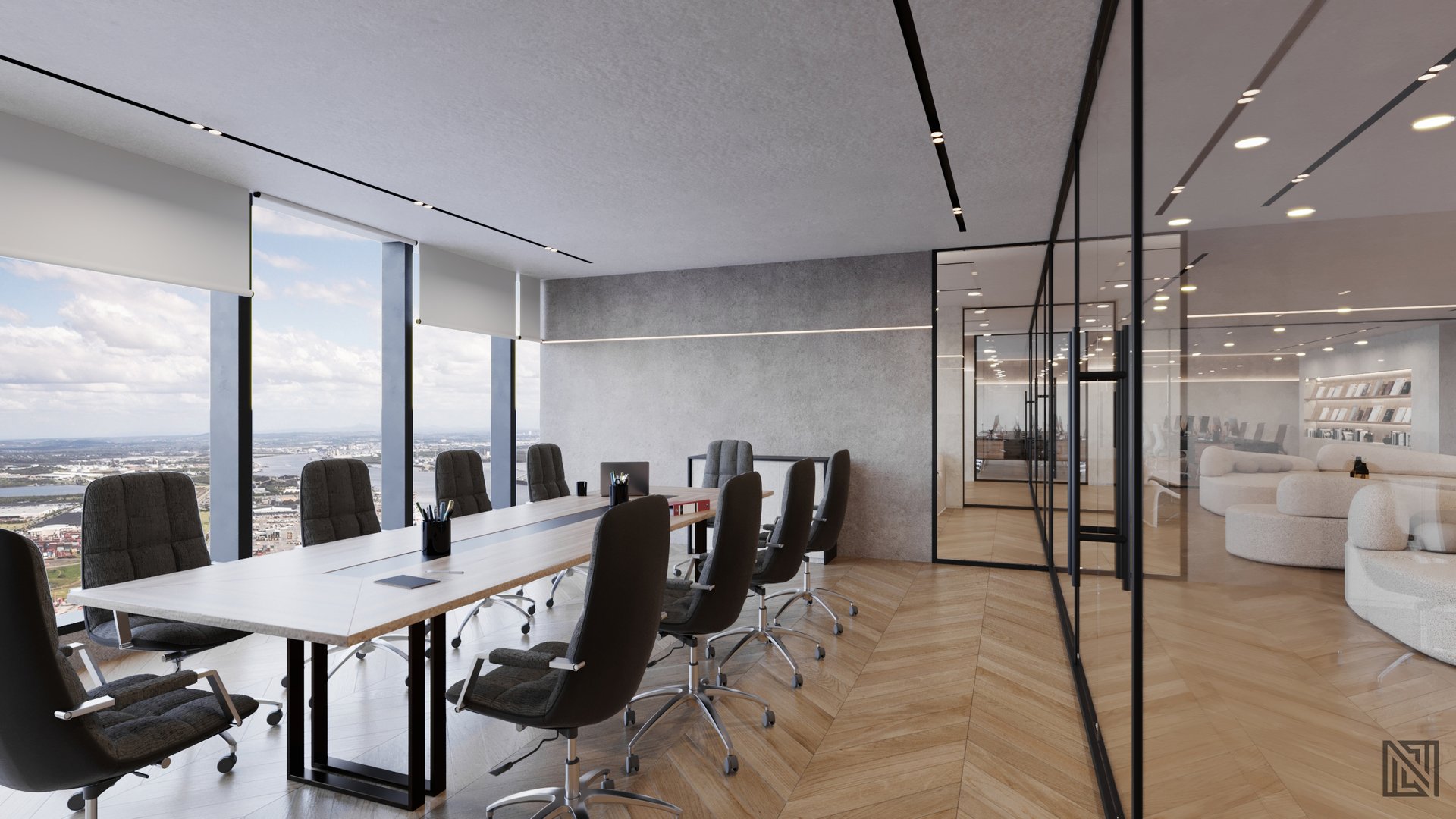 Minimalistic Office — commercial, view 9 of 16, UAE. 3ds Max · Corona render by Nasmeer VM.