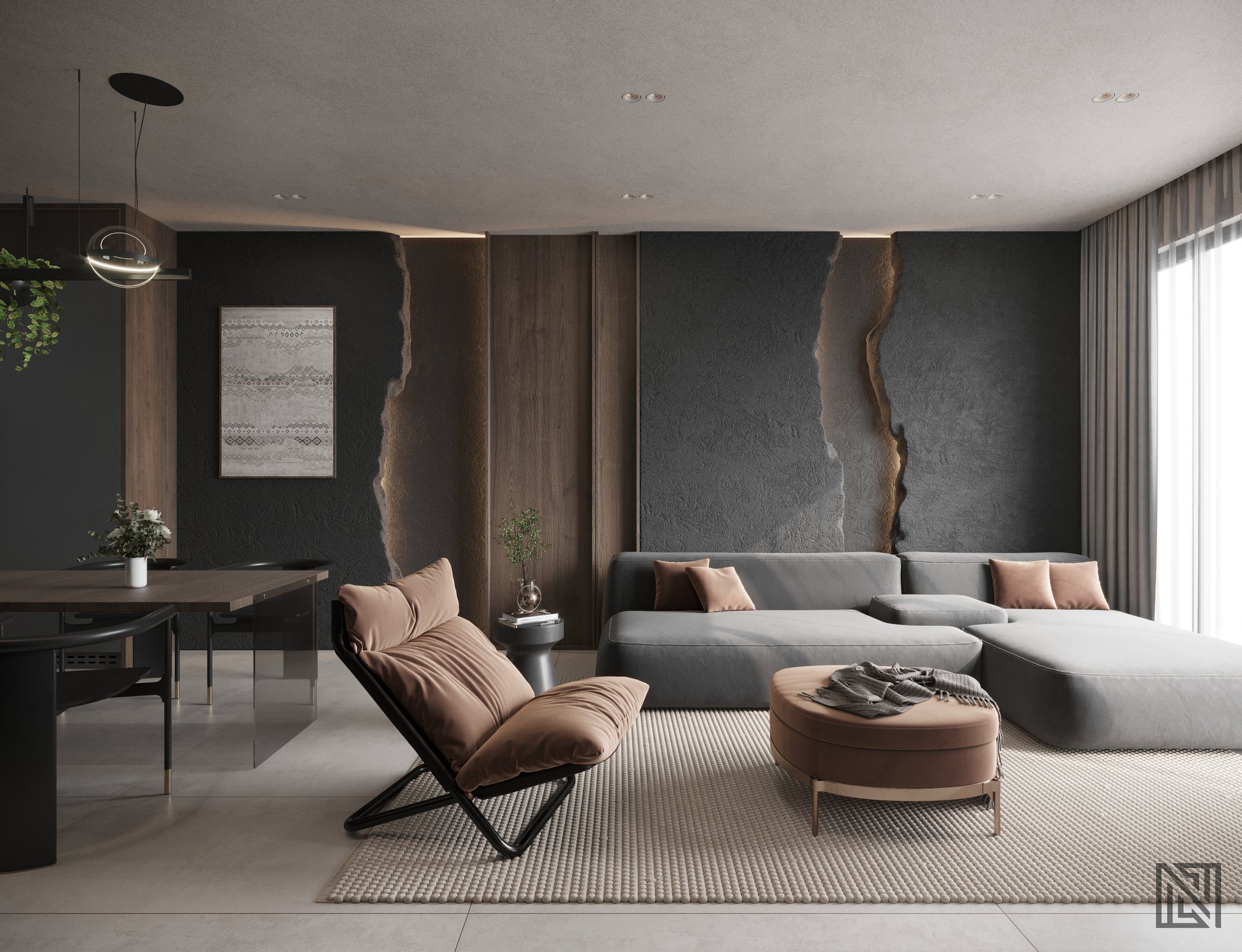 Modern Apartment — interior, view 2 of 8, UAE. 3ds Max · Corona render by Nasmeer VM.