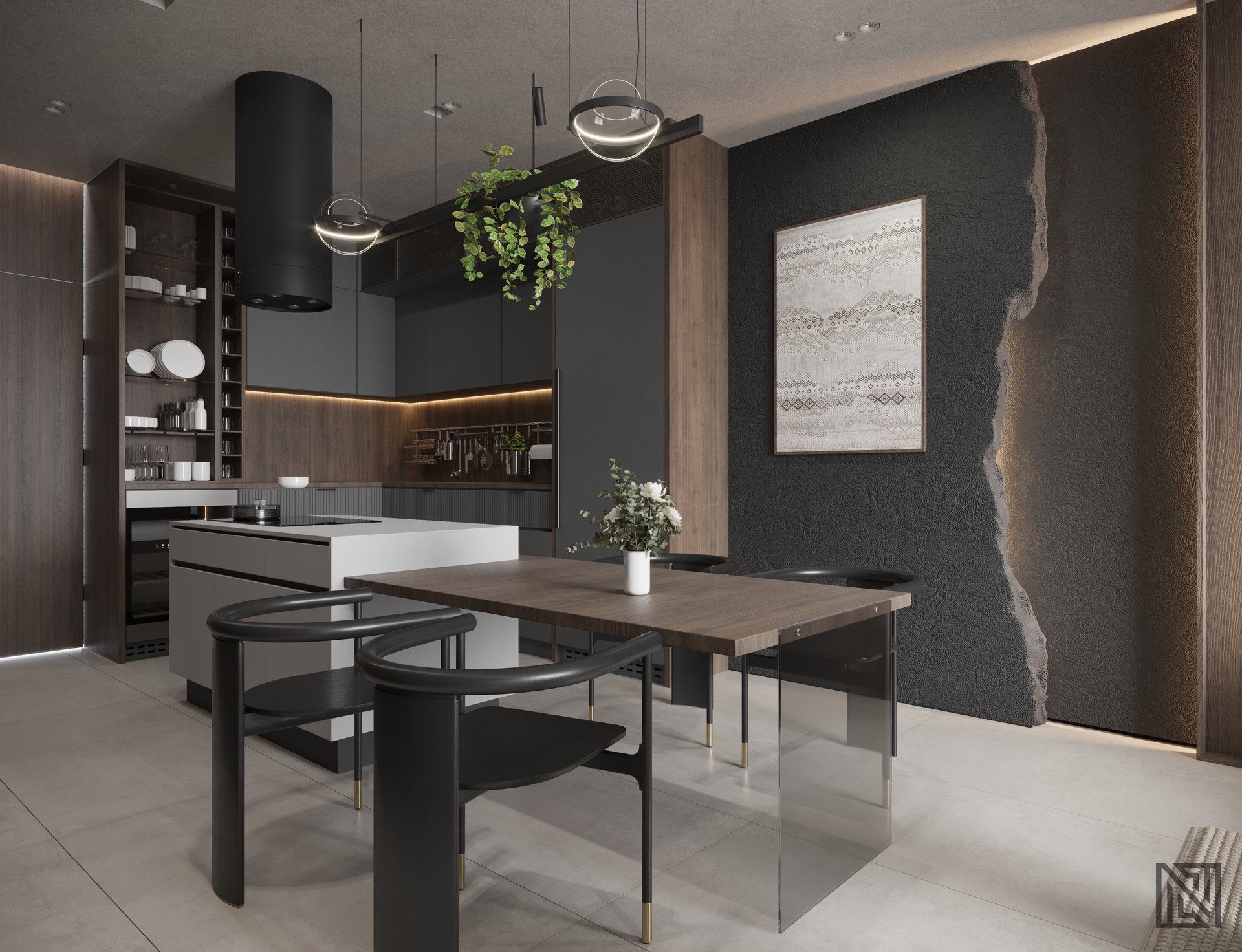 Modern Apartment — interior, view 3 of 8, UAE. 3ds Max · Corona render by Nasmeer VM.