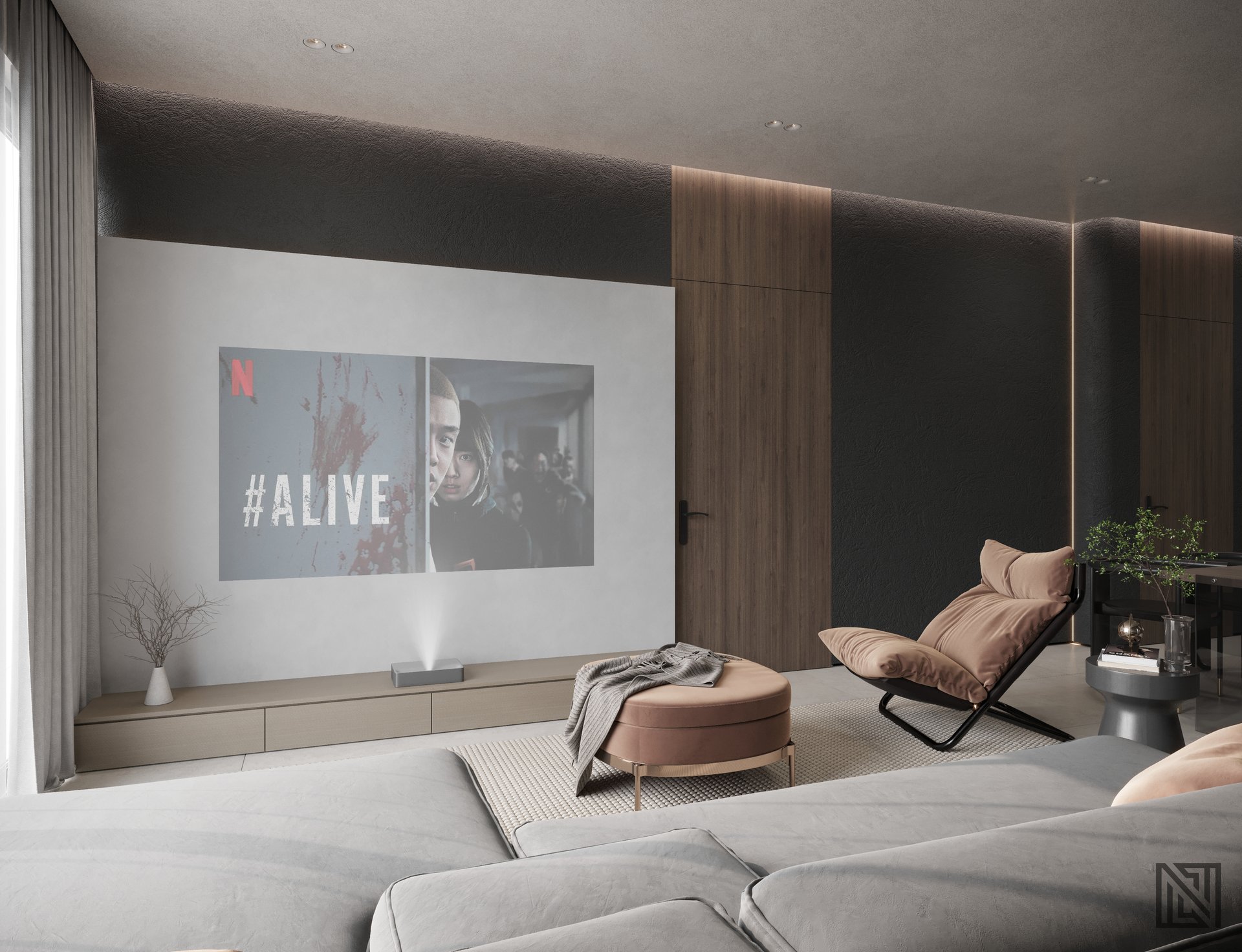 Modern Apartment — interior, view 4 of 8, UAE. 3ds Max · Corona render by Nasmeer VM.
