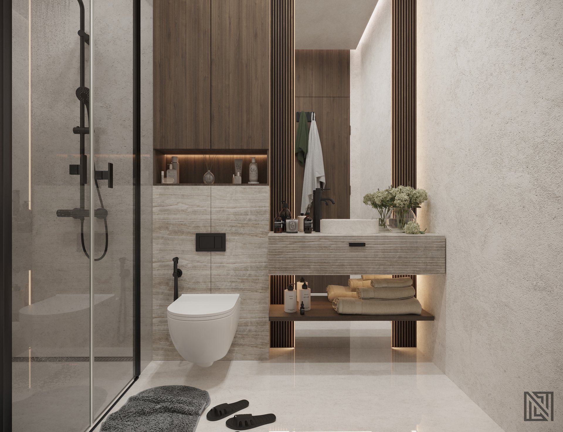 Modern Apartment — interior, view 8 of 8, UAE. 3ds Max · Corona render by Nasmeer VM.