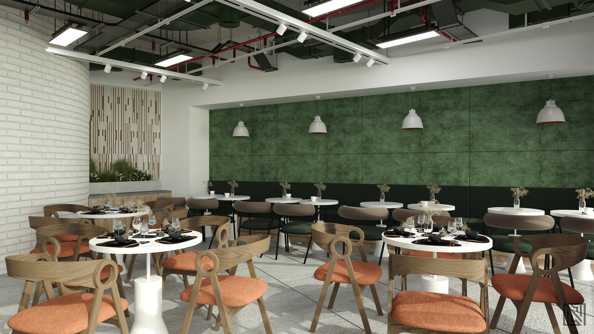 Office Café — interior, view 6 of 7, UAE. 3ds Max · Corona render by Nasmeer VM.