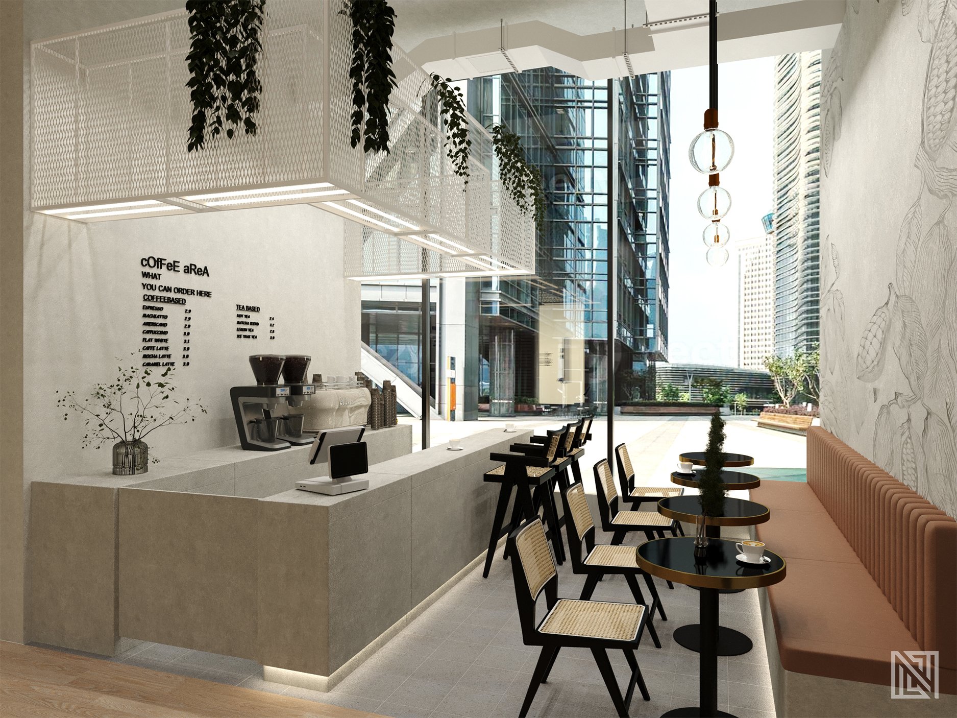 Office Café — interior, view 7 of 7, UAE. 3ds Max · Corona render by Nasmeer VM.