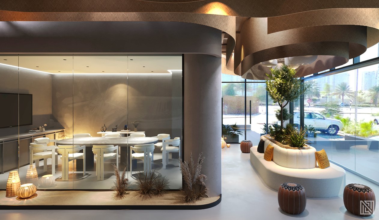Organic Café — interior, view 10 of 16, UAE. 3ds Max · Corona render by Nasmeer VM.