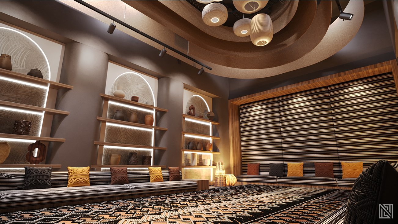 Organic Café — interior, view 14 of 16, UAE. 3ds Max · Corona render by Nasmeer VM.