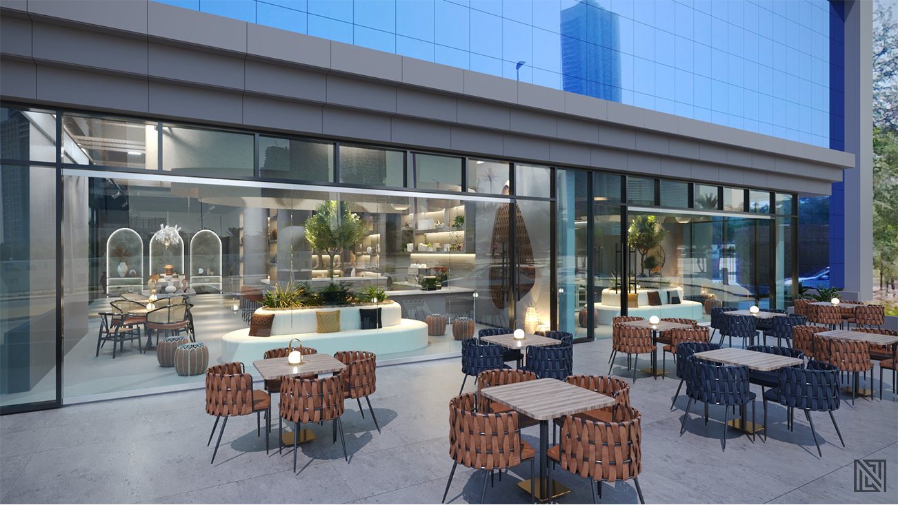 Organic Café — interior, view 16 of 16, UAE. 3ds Max · Corona render by Nasmeer VM.