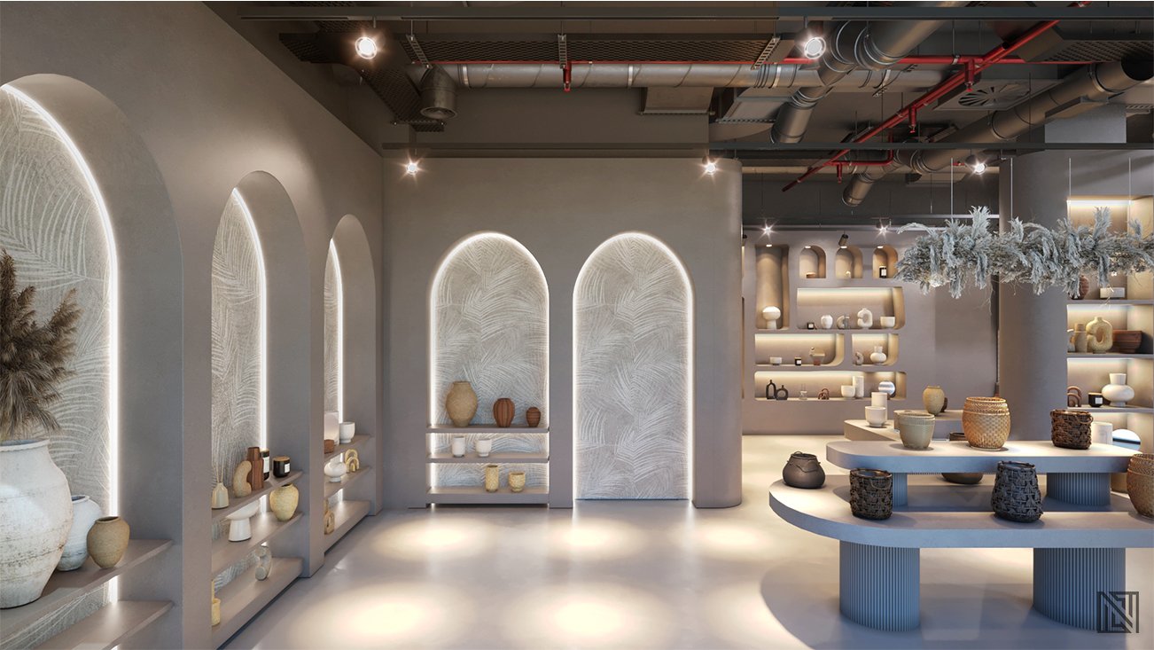 Organic Café — interior, view 6 of 16, UAE. 3ds Max · Corona render by Nasmeer VM.