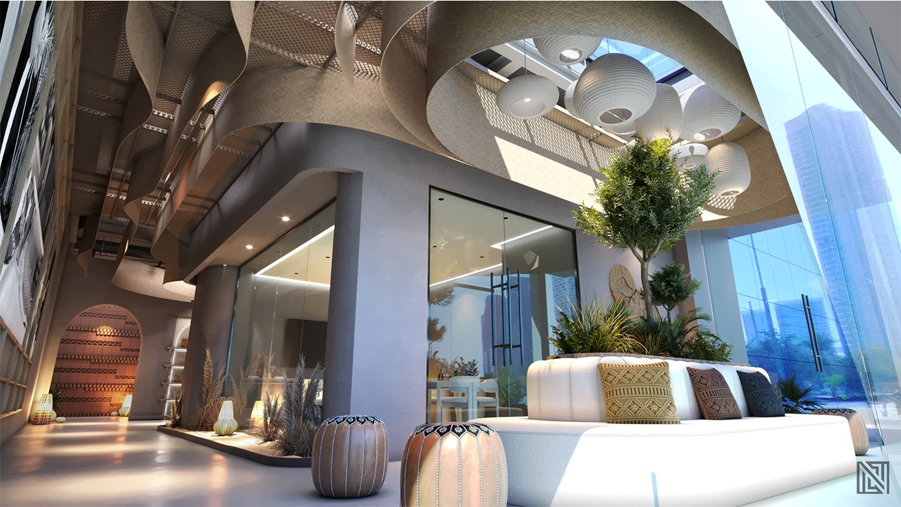 Organic Café — interior, view 9 of 16, UAE. 3ds Max · Corona render by Nasmeer VM.