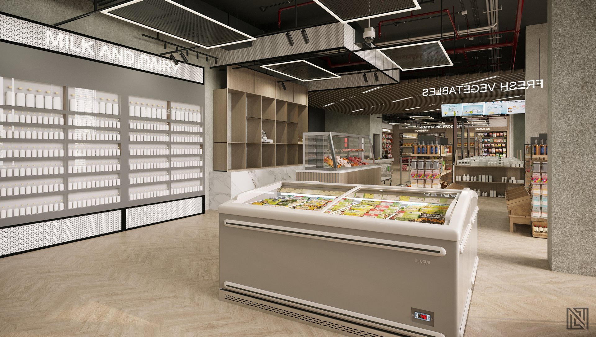 Supermarket Design — commercial, view 12 of 19, UAE. 3ds Max · Corona render by Nasmeer VM.