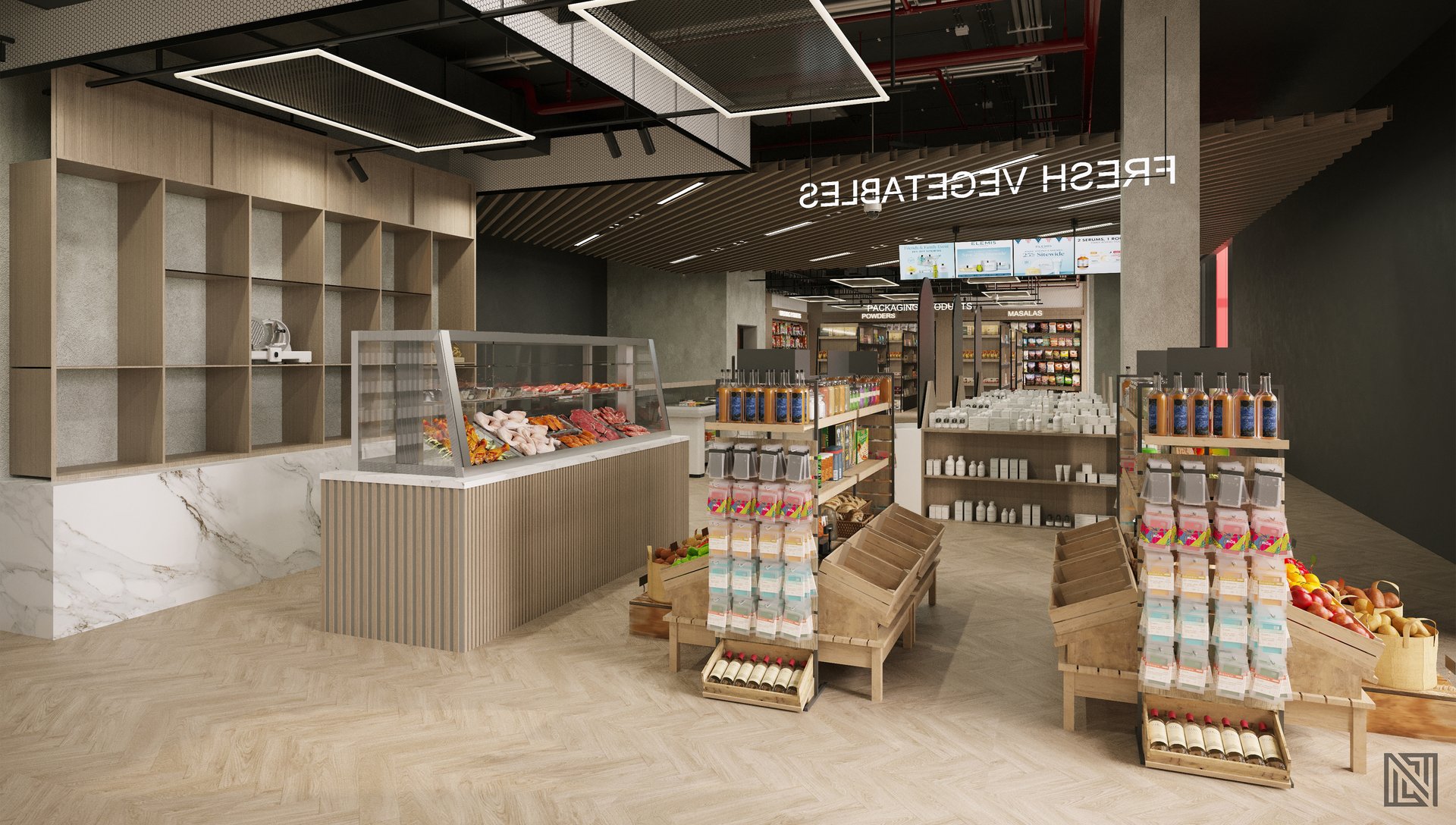 Supermarket Design — commercial, view 13 of 19, UAE. 3ds Max · Corona render by Nasmeer VM.