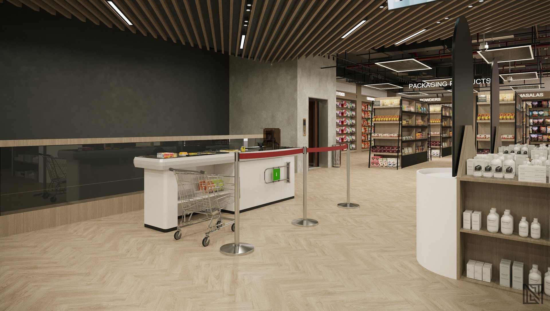 Supermarket Design — commercial, view 14 of 19, UAE. 3ds Max · Corona render by Nasmeer VM.