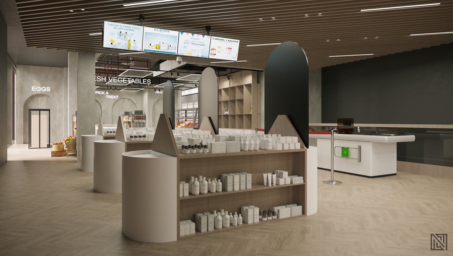 Supermarket Design — commercial, view 18 of 19, UAE. 3ds Max · Corona render by Nasmeer VM.