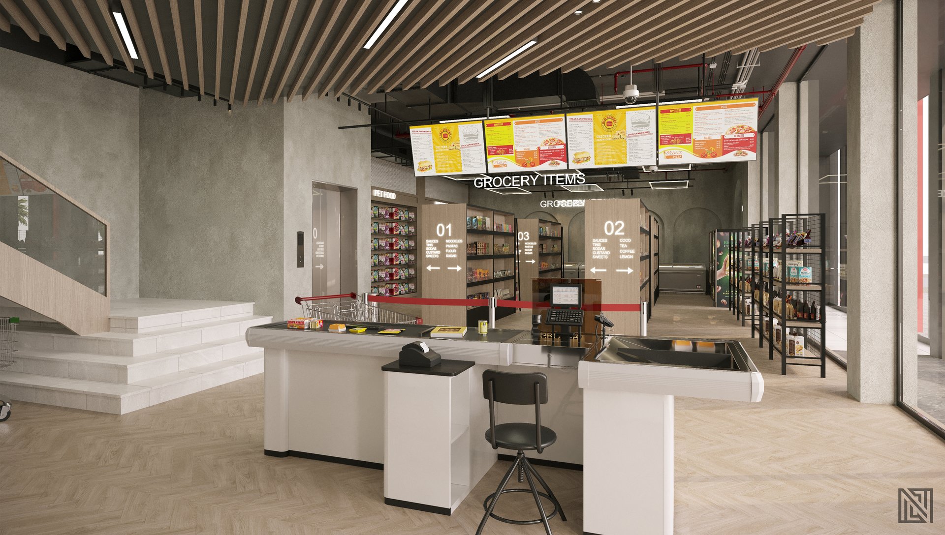 Supermarket Design — commercial, view 4 of 19, UAE. 3ds Max · Corona render by Nasmeer VM.