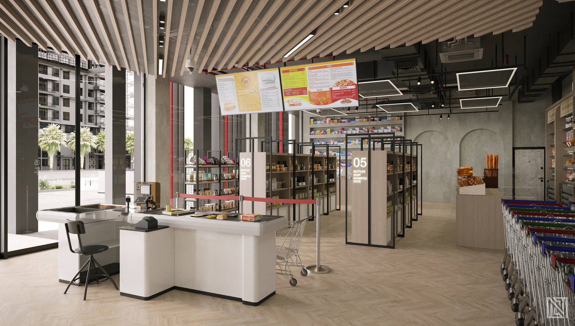 Supermarket Design — commercial, view 6 of 19, UAE. 3ds Max · Corona render by Nasmeer VM.
