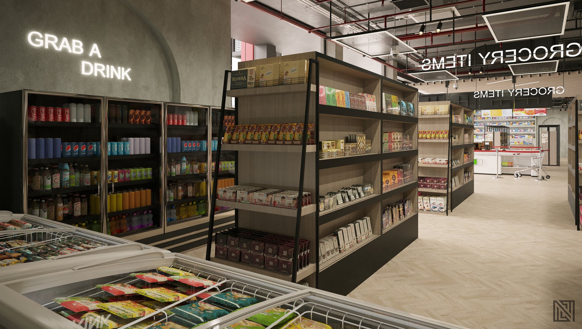 Supermarket Design — commercial, view 7 of 19, UAE. 3ds Max · Corona render by Nasmeer VM.