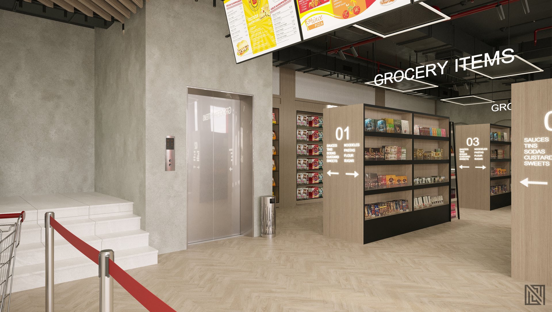 Supermarket Design — commercial, view 8 of 19, UAE. 3ds Max · Corona render by Nasmeer VM.