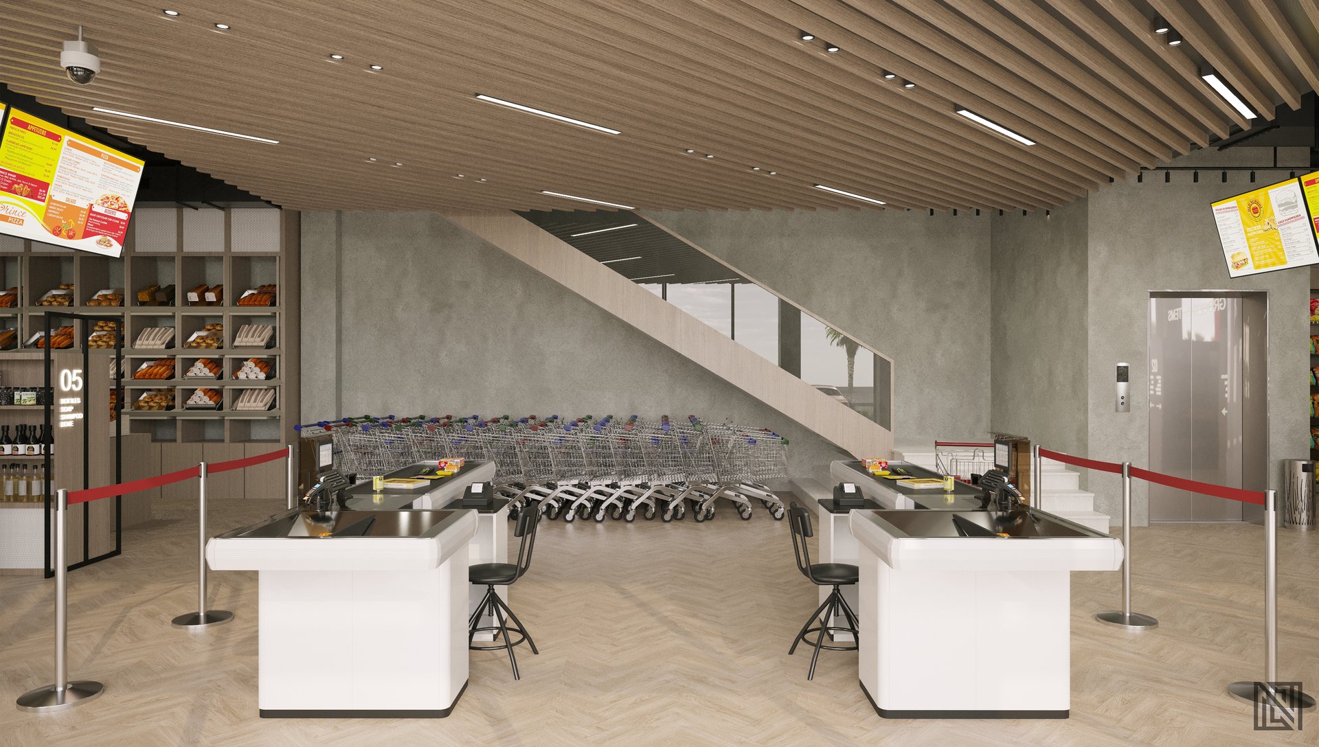 Supermarket Design — commercial, view 9 of 19, UAE. 3ds Max · Corona render by Nasmeer VM.