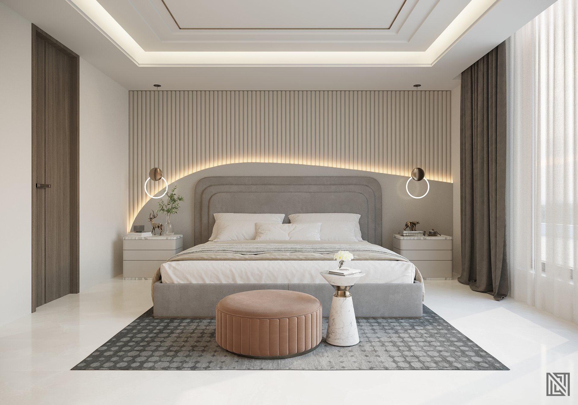 Villa Bedrooms — interior, view 6 of 6, UAE. 3ds Max · Corona render by Nasmeer VM.