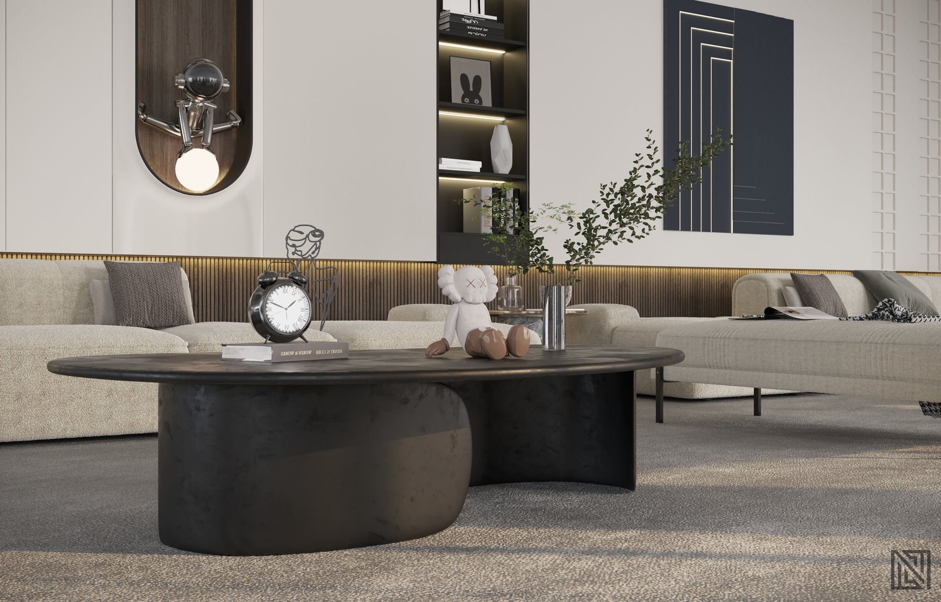 Villa Majlis — interior, view 4 of 8, UAE. 3ds Max · Corona render by Nasmeer VM.