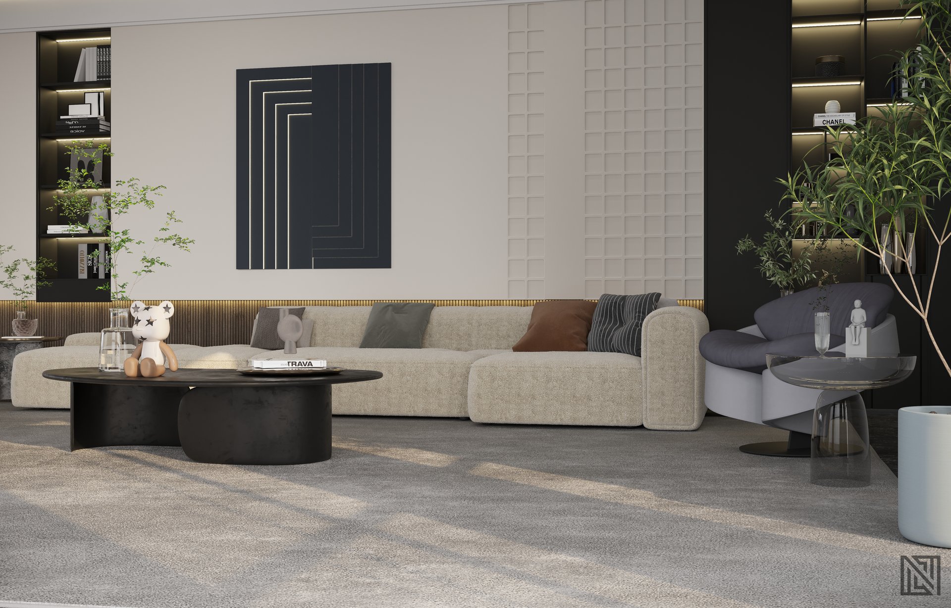 Villa Majlis — interior, view 6 of 8, UAE. 3ds Max · Corona render by Nasmeer VM.